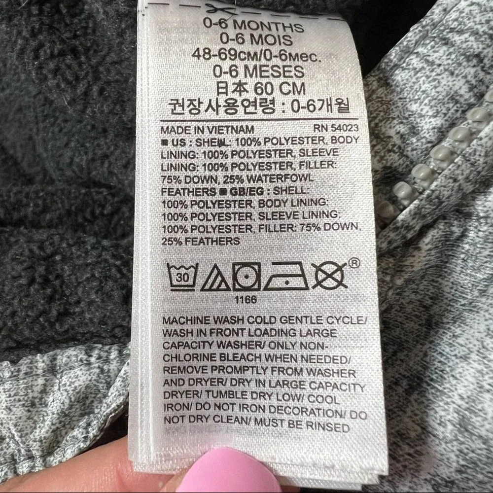 Baby Gap Down Feather Snowsuit Gray 0-6 Months